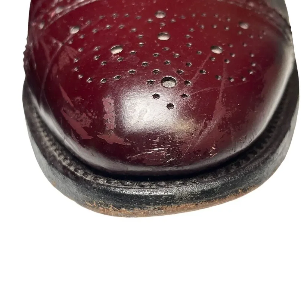 Allen Edmonds SANFORD Burgundy Leather Cap Toe‎ Oxford Dress Shoes 5237 Size 9D